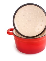 BergHOFF Neo 3QT Cast Iron Round Covered Dutch Oven, Red