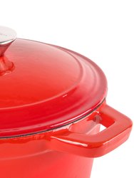 BergHOFF Neo 3QT Cast Iron Round Covered Dutch Oven, Red