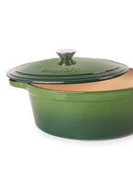 BergHOFF Neo 5 Qt Cast Iron Oval Covered Casserole, Green