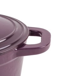 BergHOFF Neo 5QT Cast Iron Oval Covered Casserole, Purple
