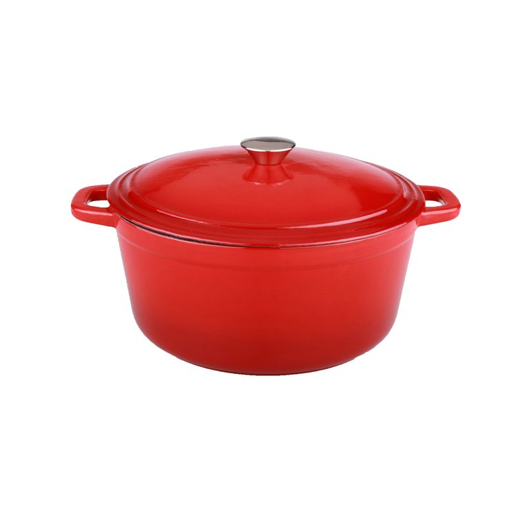 BergHOFF Neo 5QT Cast Iron Oval Covered Casserole, Red - Red
