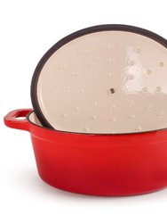 BergHOFF Neo 5QT Cast Iron Oval Covered Casserole, Red