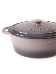 BergHOFF Neo 5qt Cast Iron Oval Covered Dutch Oven, Oyster - Oyster