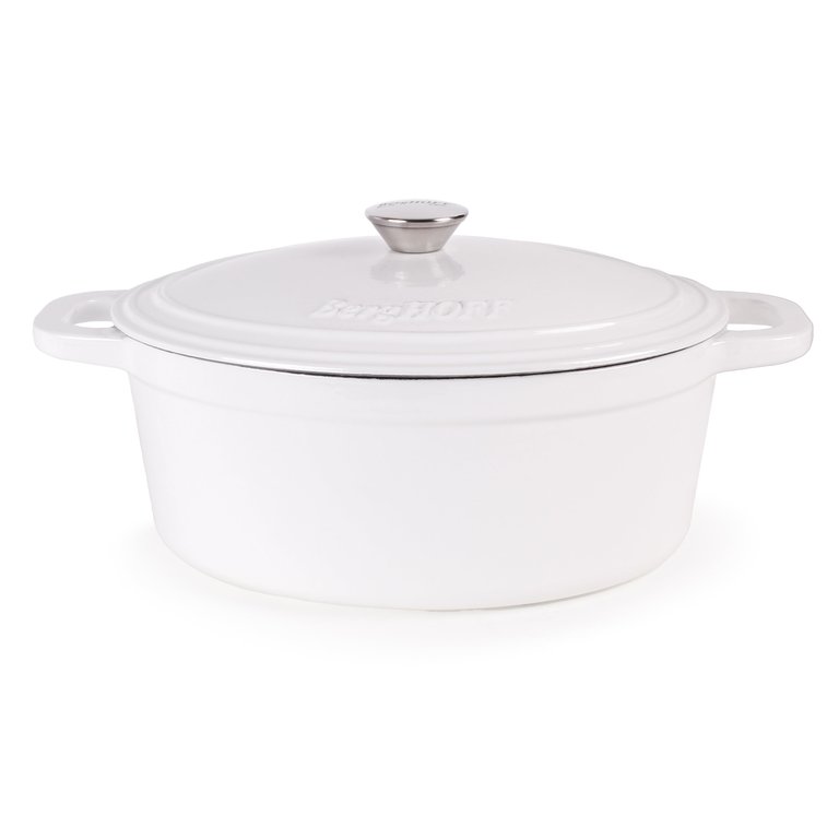 Berghoff Neo 5qt Cast Iron Oval Covered Dutch Oven - White