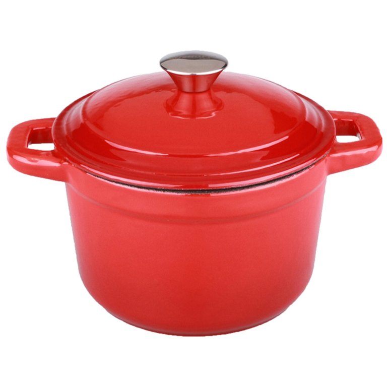 BergHOFF Neo 7qt Cast Iron Round Covered Dutch Oven Red