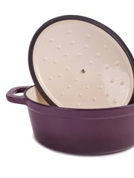 BergHOFF Neo 8QT Cast Iron Oval Covered Casserole, Purple