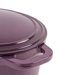 BergHOFF Neo 8QT Cast Iron Oval Covered Casserole, Purple
