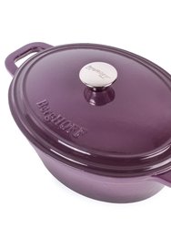 BergHOFF Neo 8QT Cast Iron Oval Covered Casserole, Purple