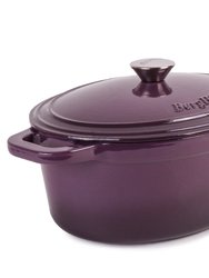 BergHOFF Neo 8QT Cast Iron Oval Covered Casserole, Purple