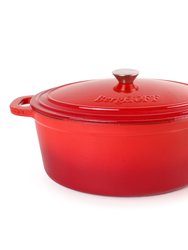 BergHOFF Neo 8QT Cast Iron Oval Covered Casserole, Red - Red