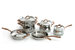 BergHOFF Ouro Gold 11Pc 18/10 Stainless Steel Cookware Set with Stainless Steel Lids - Stainless Steel