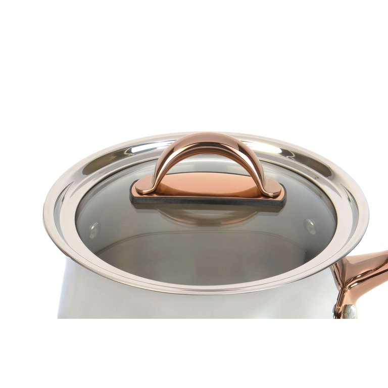 BergHOFF Ouro Gold 18/10 SS 6.25" Saucepan with Glass Lid