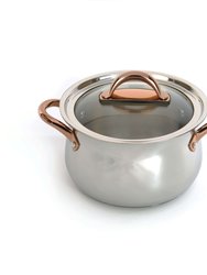 BergHOFF Ouro Gold 18/10 SS 8" Dutch Oven with Glass Lid