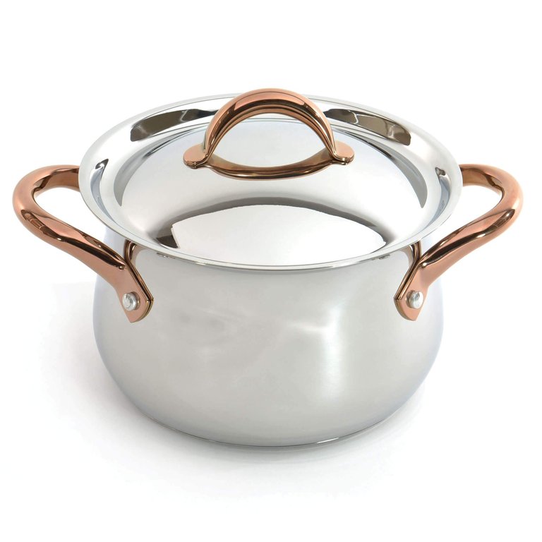 BergHOFF Ouro Gold 18/10 Stainless Steel 9.5" Covered Dutch Oven with Stainless Steel Lid, 8.1 Qt - Stainless Steel