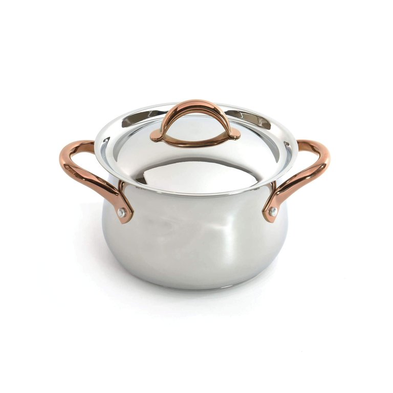 BergHOFF Ouro Gold 18/10 Stainless Steel Covered Dutch Oven 8" with Stainless Steel Lid, 4.8 Qt - Stainless Steel