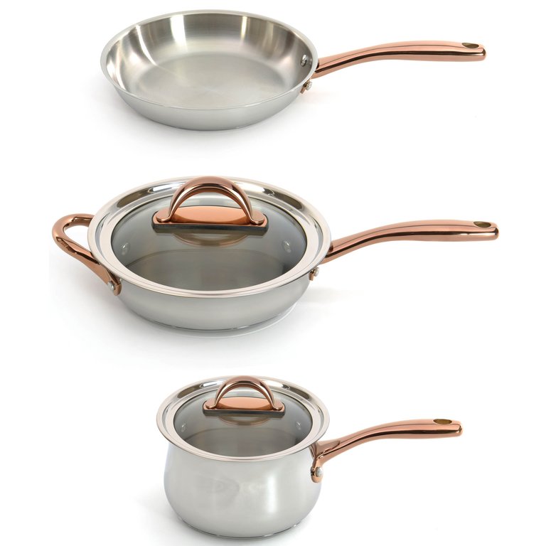 BergHOFF Ouro Gold 4pc Starter Cookwaer Set with Glass Lids