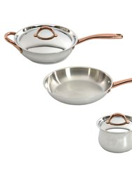 BergHOFF Ouro Gold 4pc Starter Cookwaer Set with Stainless Steel Lids