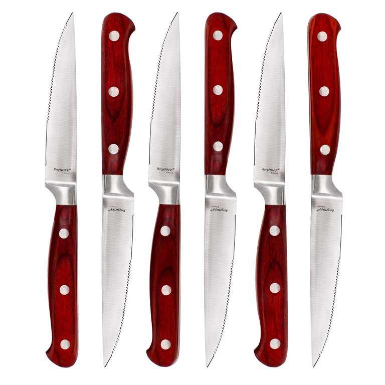 BergHOFF Pakka 12" Stainless Steel Steak Knife, Set of 6