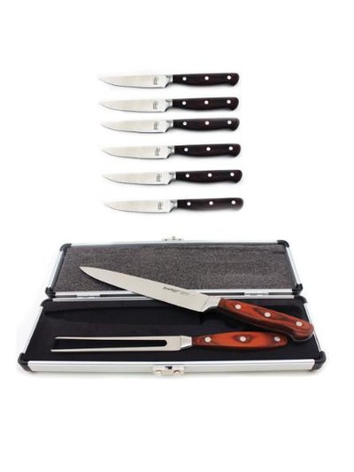 BergHOFF BergHOFF Pakka 8PC Stainless Steel Cutlery Set: 6PC 12" Steak Knives & 2PC 12" Carving Sets product