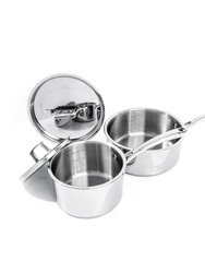 BergHOFF Professional Stainless Steel 10/18 Tri-Ply 3.3 Qt Saucepan with SS Lid, 8"