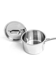 BergHOFF Professional Stainless Steel 10/18 Tri-Ply 3.3 Qt Saucepan with SS Lid, 8"