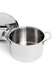 BergHoff Professional Stainless Steel 10/18 Tri-Ply 4Qt Stock Pot with SS Lid, 8"