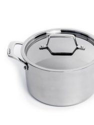 BergHoff Professional Stainless Steel 10/18 Tri-Ply 4Qt Stock Pot with SS Lid, 8" - Stainless Steel