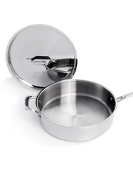 BergHOFF Professional Stainless Steel 10/18 Tri-Ply 5.2 Qt Saute Pan and SS Lid, 11"