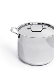 BergHOFF Professional Stainless Steel 10/18 Tri-Ply 8 Qt Stock Pot with SS Lid, 9.5"