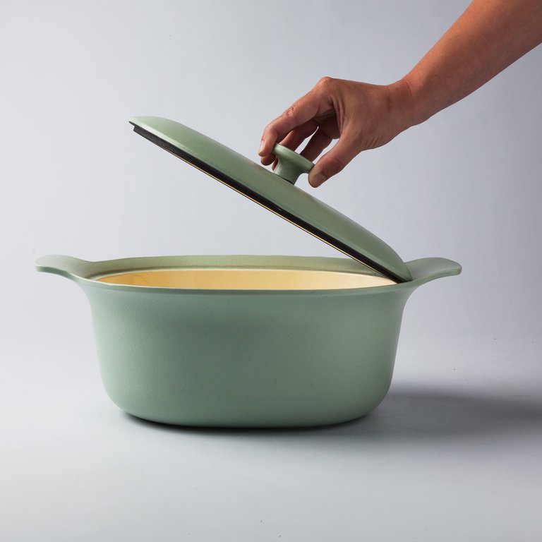 BergHOFF Ron 11" Cast Iron Covered Casserole 5.5QT, Green