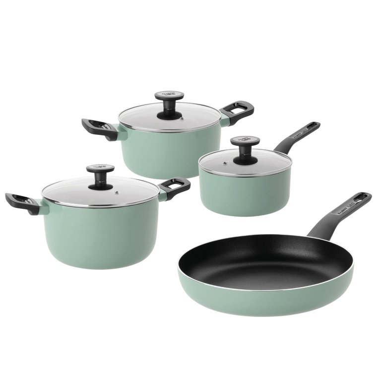BergHOFF Sage Non-stick Aluminum 7Pc Cookware Set With Glass Lid - Sage