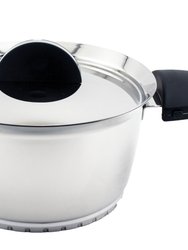 BergHOFF Stacca 7" Stainless Steel Covered Casserole, Black