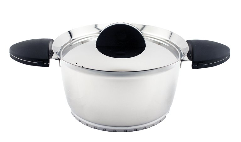 BergHOFF Stacca 7" Stainless Steel Covered Casserole, Black
