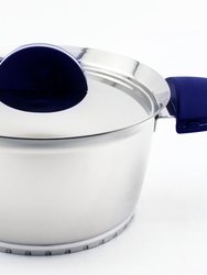 BergHOFF Stacca 7" Stainless Steel Covered Casserole, Blue - Blue