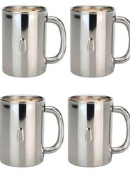 BergHOFF Straight 18/10 Stainless Steel Coffee Mugs, Set of 4