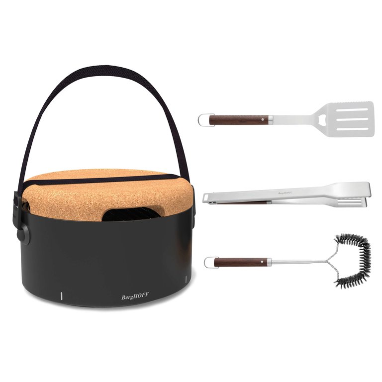 BergHOFF Tabletop BBQ with Tools, Black