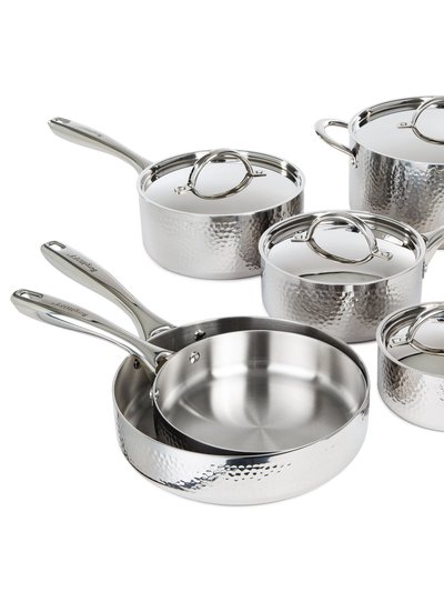 BergHOFF BergHOFF Vintage Tri-Ply 18/10 Stainless Steeel 10Pc Cookware Set, Hammered product