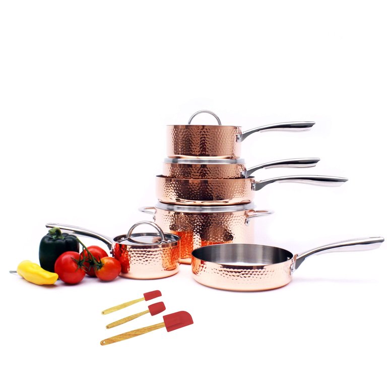 BergHOFF Vintage Tri-Ply Copper 13Pc Cookware Set, Hammered