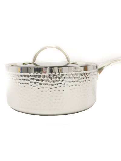 BergHOFF BergHOFF Vintage Tri-Ply Stainless Steel 8" Covered Saucepan, Hammered, 3 Qt product