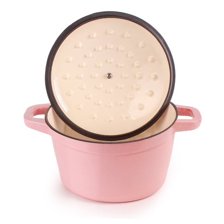 Cast Iron 3qt Round Stockpot - Pink