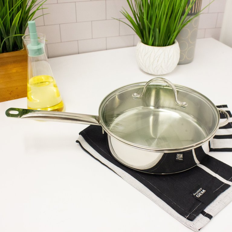 Comfort 10" 18/10 Stainless Steel Covered Deep Skillet
