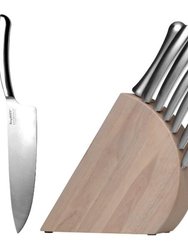 Concavo 8Pc Stainless Steel Knife Set with Block