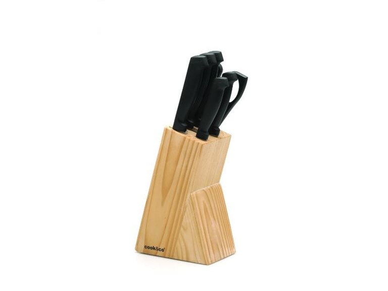 Ergonomic 7Pc Stainless Steel Knife Block