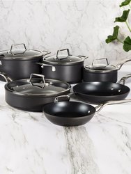 Essentials 10Pc Non-stick Hard Anodized Cookware Set With Glass Lid, Black