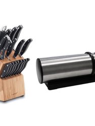 Essentials 20Pc SS Cutlery and Block Set with Sharpener