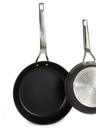 Essentials 2Pc Non-Stick Hard Anodized Fry Pan Set, Black