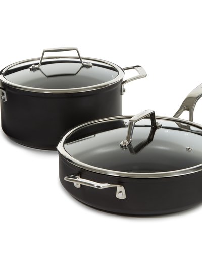 BergHOFF Essentials 4Pc Non-stick Hard Anodized Simmer Set With Glass Lids, Black product