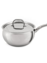 Essentials Belly Shape 18/10 Stainless Steel 4Pc Skillet & Saucepan Set, Metal Lid