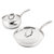 Essentials Belly Shape 18/10 Stainless Steel 4Pc Skillet & Saucepan Set, Metal Lid