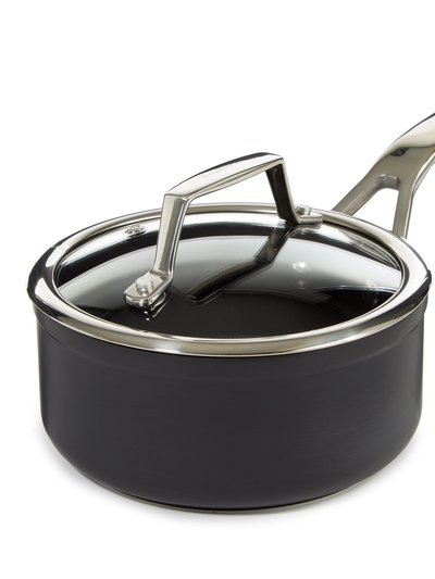 BergHOFF Essentials Non-Stick Hard Anodized 6.25" Saucepan 1.3qt. With Glass Lid, Black product